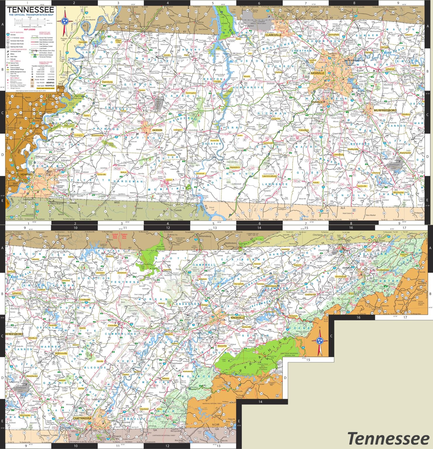 Tennessee County Map County Map With Cities