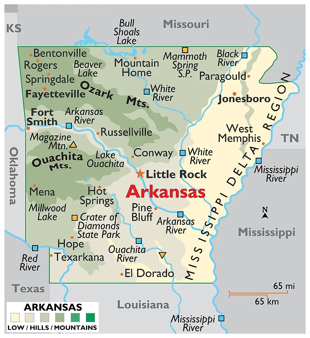 Map of Arkansas Cities and Towns  Printable City Maps