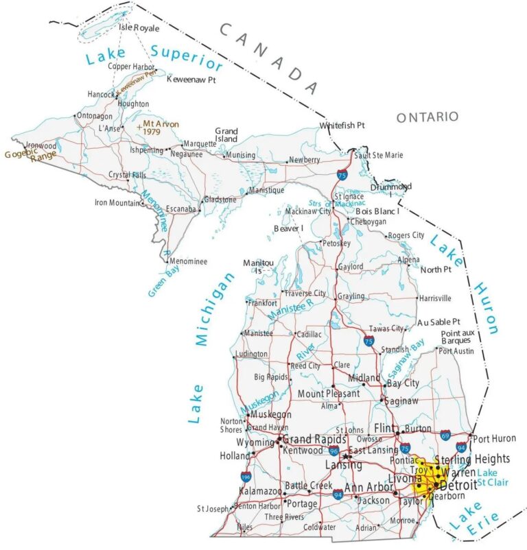 Map of Michigan (MI) Cities and Towns | Printable City Maps