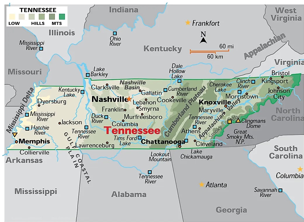 Map Of Tennessee 