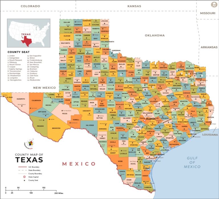 Texas County Map County Map With Cities 1684