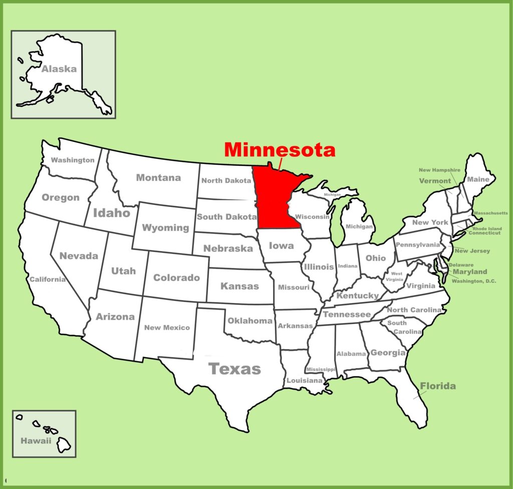 Map Of Minnesota MN State Outline County Cities Towns   Minnesota On US Map 1024x976 