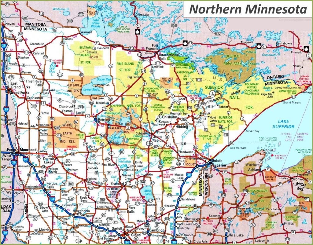 Map of Minnesota (MN) | State, Outline, County, Cities, Towns