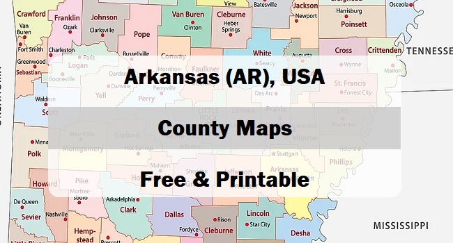 Arkansas County Map County Map With Cities 1803