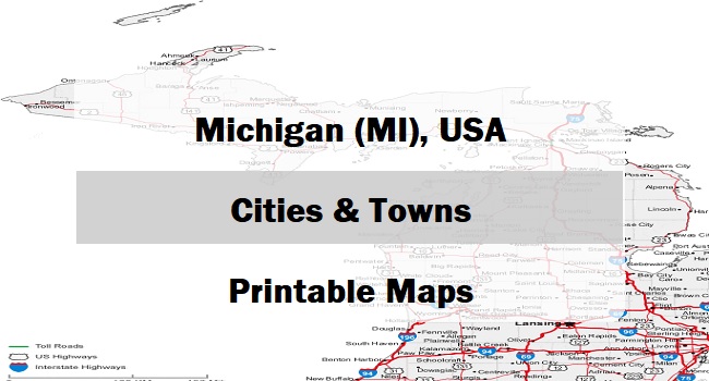 Map of Michigan (MI) Cities and Towns | Printable City Maps