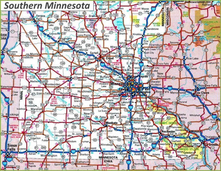 Map of Minnesota (MN) | State, Outline, County, Cities, Towns