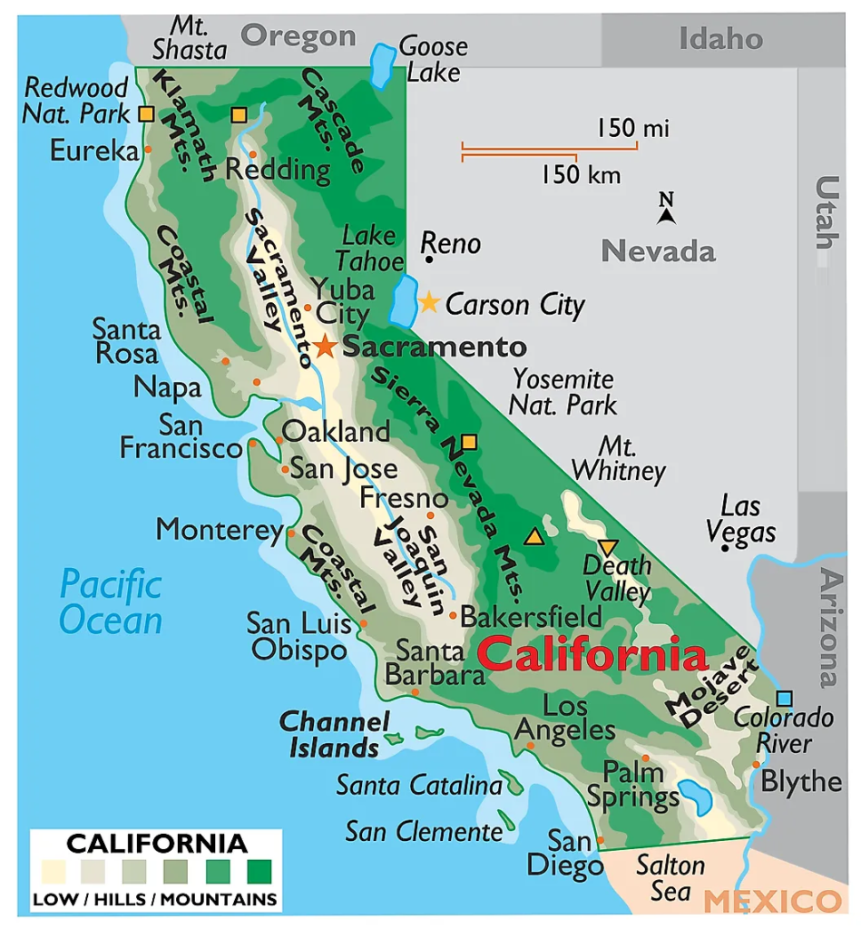 Map of California Cities and Towns Printable City Maps