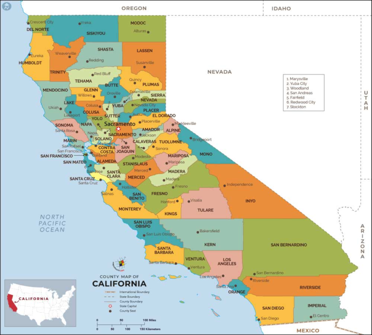 Map of California Cities and Towns | Printable City Maps