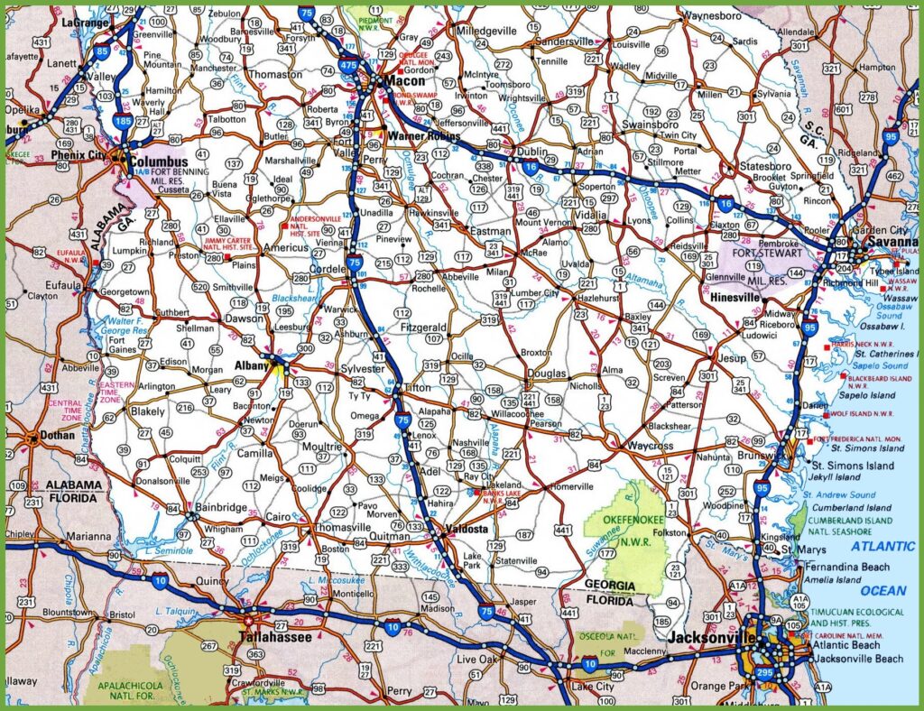 Map of Georgia | State, Outline, County, Cities, Towns