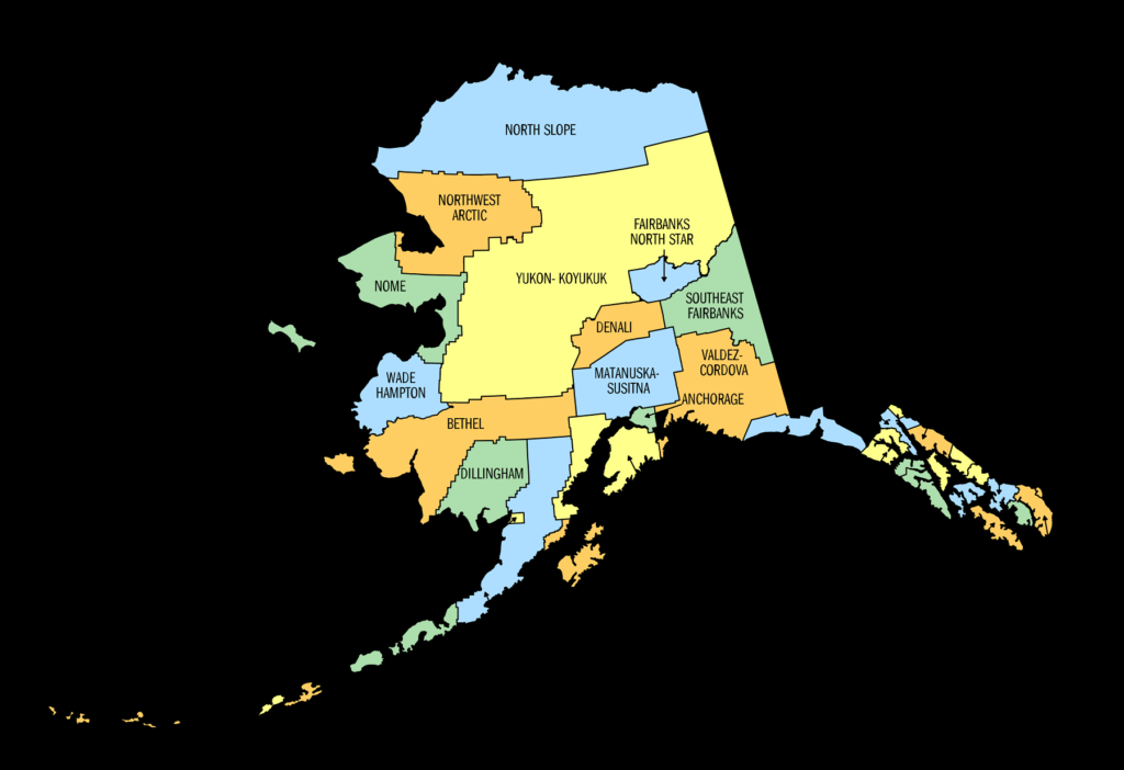 Alaska Borough Map Borough Maps With Cities 5795
