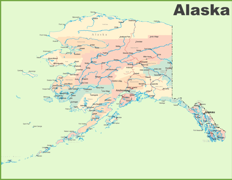 Map of Alaska Cities and Towns | Printable City Maps